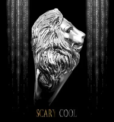 $9.95 • Buy New King Lion Safari Tiger Mens Silver Gold Gothic Biker Ring