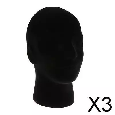 3X Foam Mannequin Head Dummy Stand Model Shop Displaying Black • $38.65