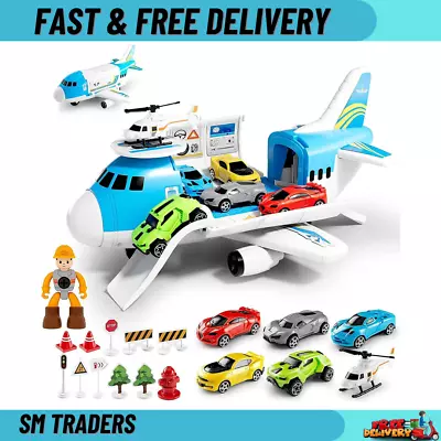 Airplane Toy Set Transport Cargo Plane Play Toy 3 4 5 6 Years Old Boys Girls Kid • $51.99