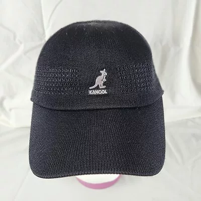 Vintage Kangol Tropic VentAir Spacecap Black Medium 22in Flexfit Hat 1456BC Mens • $24.37