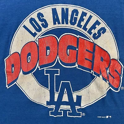 Vintage Los Angeles Dodgers Shirt Mens Large Blue 90s Baseball MLB Sports • $24.95
