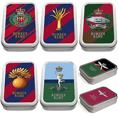 Personalised Military Tobacco Tin 2oz Pill Box Remembrance Army Official Gift • £8.95