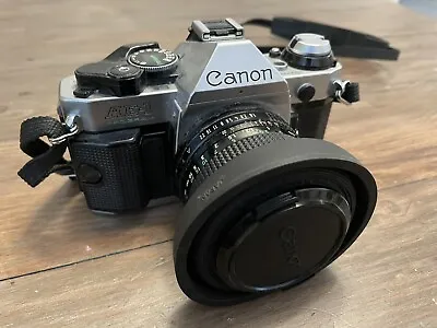 Canon AE-1 Program 35mm SLR Film MANUAL Camera With Canon 50mm F/1.8 Hoya Filter • £80