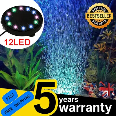 £11.98 • Buy 12 LED Bubble Light For Aquarium Fish Tank Pump Curtain Submersible Air Stone UK