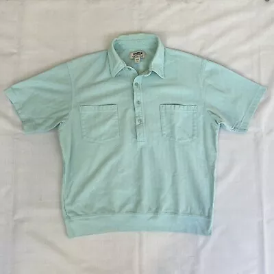 Vintage 90’s Pullover Shirt Men’s L Mint Green Duke Haband Chevron Pattern 2393 • $28.49