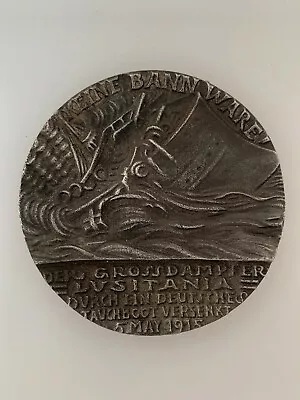 £14.95 • Buy German WWI Goetz LUSITANIA MEDAL - British Black Propaganda Copy Medallion 