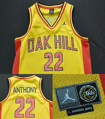 CARMELO ANTHONY OAK HILL HIGH SCHOOL 2002 TAG+ JUMPMAN Swingman Jersey Sewn M • $59.99