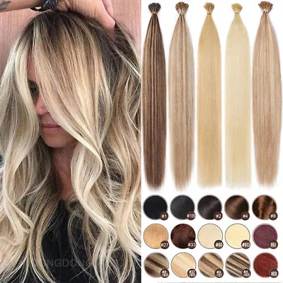 Thick 1g/s Keratin Stick I-Tip Fusion Remy Human Hair Extensions Straight 16-24  • $36.80