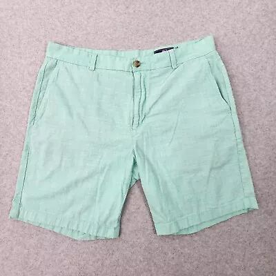 Vineyard Vines Breaker Shorts Men's Sz 36 Aqua Green Chino Slash Pockets • $19.94