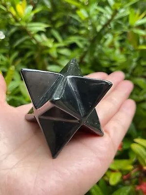 Shungite Merkaba 2.5  Diagonal Polished Shungite Star / Stones EMF Protection • $27.95