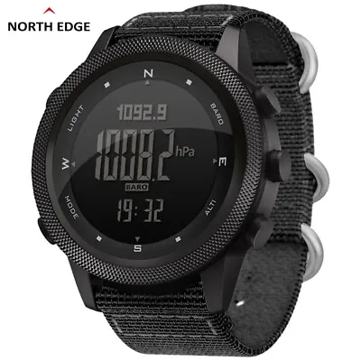 NORTH EDGE APACHE-46 Men Digital Watch Fashion Outdoor Sport Watches Altimeter • £51.99