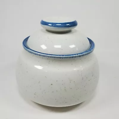 MIKASA STONEWARE Cordon Bleu Sugar Bowl Dish W/ Lid Vintage BLUE Trim CG 500 • $23.50