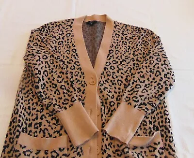 Preowned Women's J CREW Leopard Print Knit Cardigan Jacket Small • $54.99