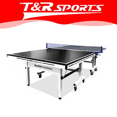 $549.99 • Buy New 19mm Double Happiness Ping Pong Table Tennis Table Black Top