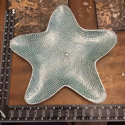 Mariposa 100% Recycled Aluminum 14  Starfish Tray Metallic Green Enamel • $39.99