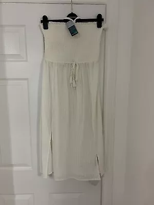 £6.99 • Buy M&s Beachwear Bandeau Dress Off White Size 10