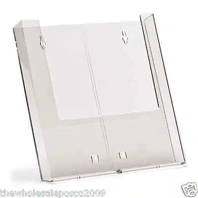 3 X A4 WALL MOUNTABLE LEAFLET HOLDERS BROCHURE MAGAZINE SHOP DISPLAY DISPENSER • £24.98