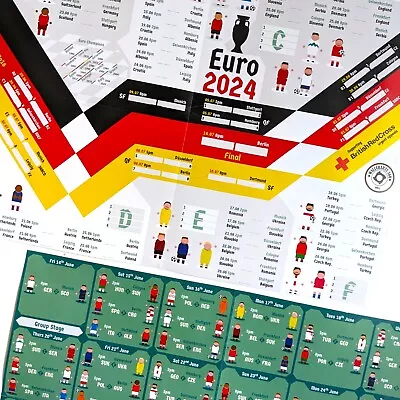 Euro 2024 2-in-1 A3 Wallchart & Day-to-Day Schedule • £4.99