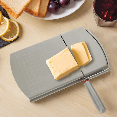 Cheese Slicer Stainless Steel Cheese Cutter Board With Sharp Blade .SD • £15.07