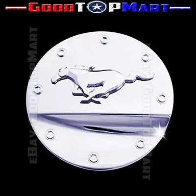 For Ford MUSTANG 2015 16 17 18 19 20 2021 Chrome Gas Door Cover WITH Pony Logo • $19.88