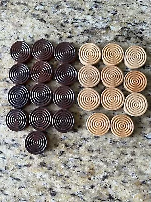 Lot Of 24 Vintage Wooden Checker/Backgammon No Board No Box 24 Piece Total • $12.65