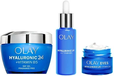 $20.91 • Buy OLAY HYALURONIC 24 +Vitamin B5 Day Gel 50ML DAY SERUM 40ML EYE GEL 15ML