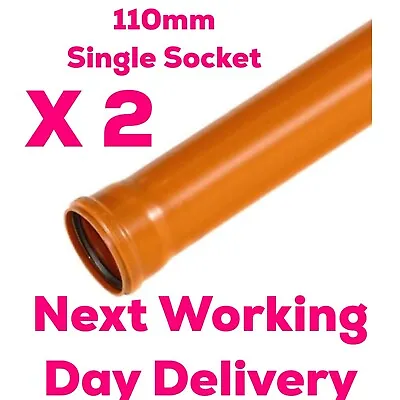 2 X 110mm Underground Drainage Pipe 3m • £44.99