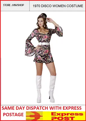 1960s 1970s Retro Disco Women Costume Fancy Dress Up 1970s Theme Costume Party • $40.99