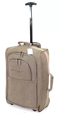 Retro Canvas Cabin Approved Travel Bag Wheel Suitcase Hand Luggage Trolley Case • £18.99