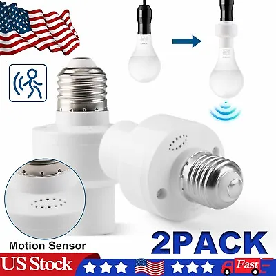 2Pack E27 Radar Motion Sensor Light Holder Detector Base Lamp Switch Bulb Socket • $12.95