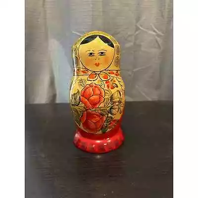 Russian Nesting Doll - 7 Dolls 7.5  Tall - Babushka Red Made In Russia • $19.99