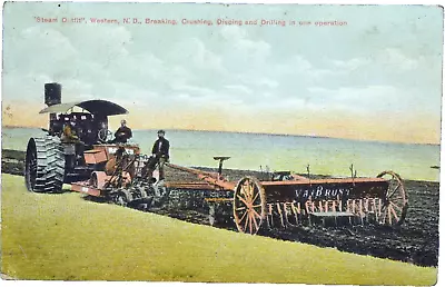 Steam Tractor In Action Reeves Van Brunt Equipment Color Postcard M-46 • $6.99