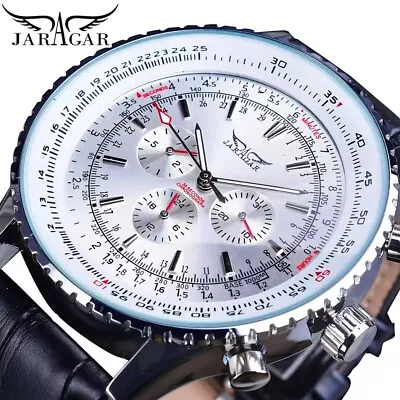 Homage Watch Jaragar Navitimer Large Black Mens Mechanical Automatic • £35.99