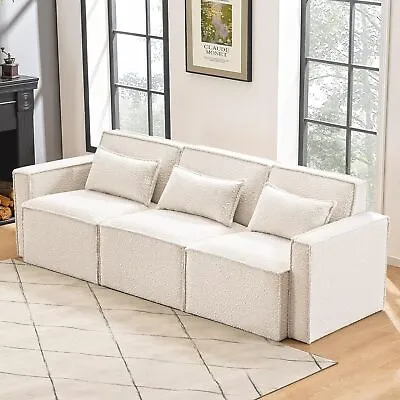 93  Extra Deep 3-Seater Modular Sectional Sofa Couches Upholstered Comfy Boucle • $649.99