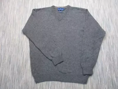 £10.22 • Buy Vintage Atlantic Bay Jumper Adult Mens Medium V Neck 100% Pure New Wool Grey BHS