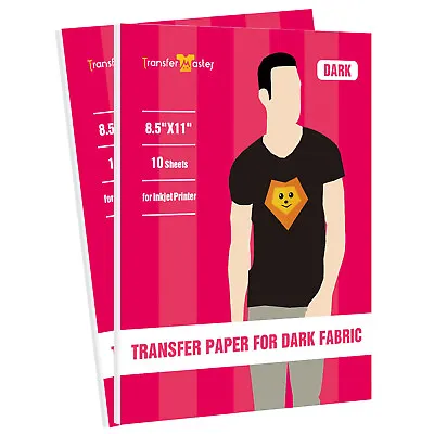 Inkjet Printable Dark Heat Transfer Paper For T-shirt 20 Sheets 8.5x11 Iron On • $17.99