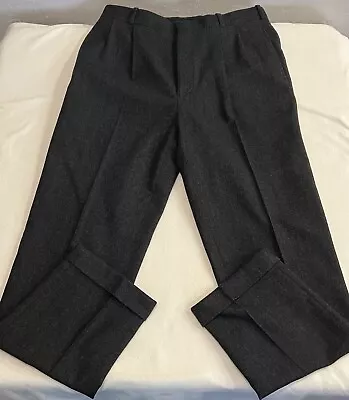 POLO By Ralph Lauren Vintage Wool Blend Trousers Pants Men's 34X32 Gray Pleated • $58.95