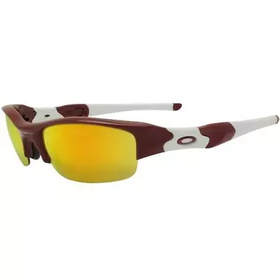 Oakley Custom Polarized Flak Jacket Team Cardinal Fire Mens Sports Sunglasses . • $102.75