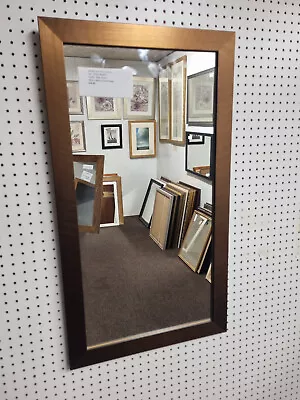 NEW LONG BRUSHED BRONZE WALL MIRROR 38cm X 69cm - EX DISPLAY MIRROR • £25