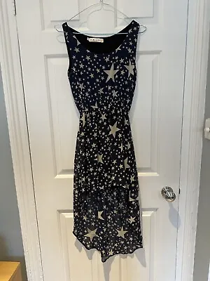 Oh My Love Topshop High Low Blue Dress With Stars • £0.99