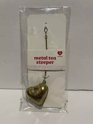 Metal Heart Shaped Tea Steeper Gold Colored • $5