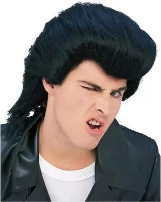 D.A. Wig Elvis 50's Pompadour Black Fancy Dress Up Halloween Costume Accessory • $29.85