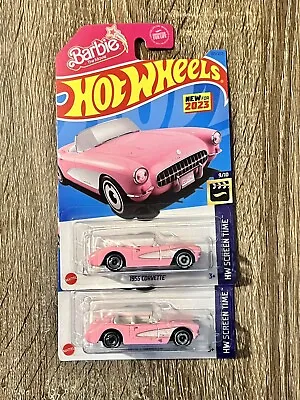2023 Hot Wheels 1956 Corvette #183/250 (Pink) HW Screen Time 9/10 Lot Of 2 • $8.99