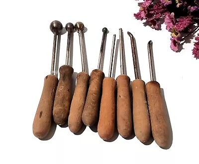 Millinery Flower Making Tools LOT Of 8 Vintage Millinery Balls Set Wooden XX • $94