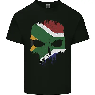 South Africa Skull African Flag Gym Biker Mens Cotton T-Shirt Tee Top • £11.74