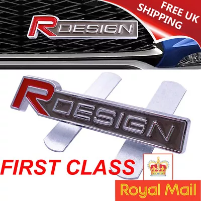 1 PCS R DESIGN STICKER STYLE DECAL EMBLEMS GRILL BADGE RED GREY METAL UK Stocks • £11.99