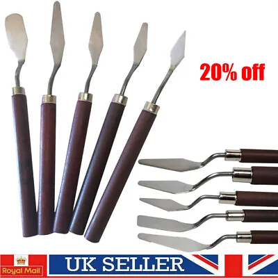 5pcs Professional Palette Knives Spatula Acrylic Oil Paint Artist Knife PaintiHM • £3.78