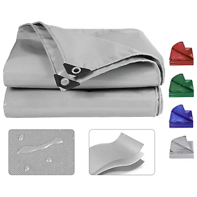 PVC Waterproof Tarp Heavy Duty Covers 16Mil 18OZ For Canopy Tents Boats RV Pool • $73.80