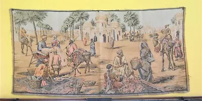 Large Tapestry 25 X 50-inches Market Scene  Morocco  • $125