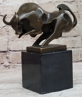 Abstract Modern Art Charging Bull Original Signed Bronze Statue Sculpture Milo • $149.50